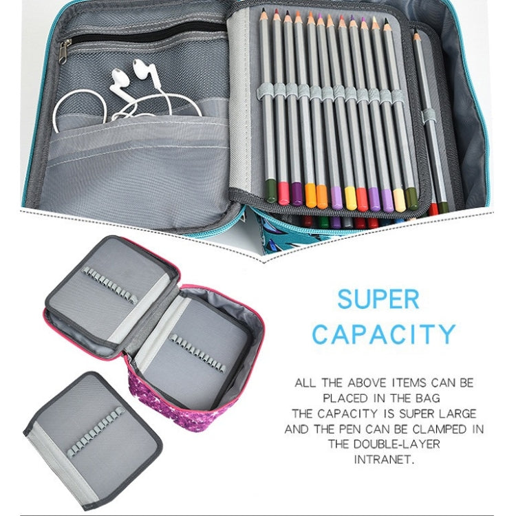 Large-Capacity Frosted Pencil Case Zipper Pencil Case(Green Geometry) - File Folder by PMC TechLife | Online Shopping South Africa | PMC TechLife