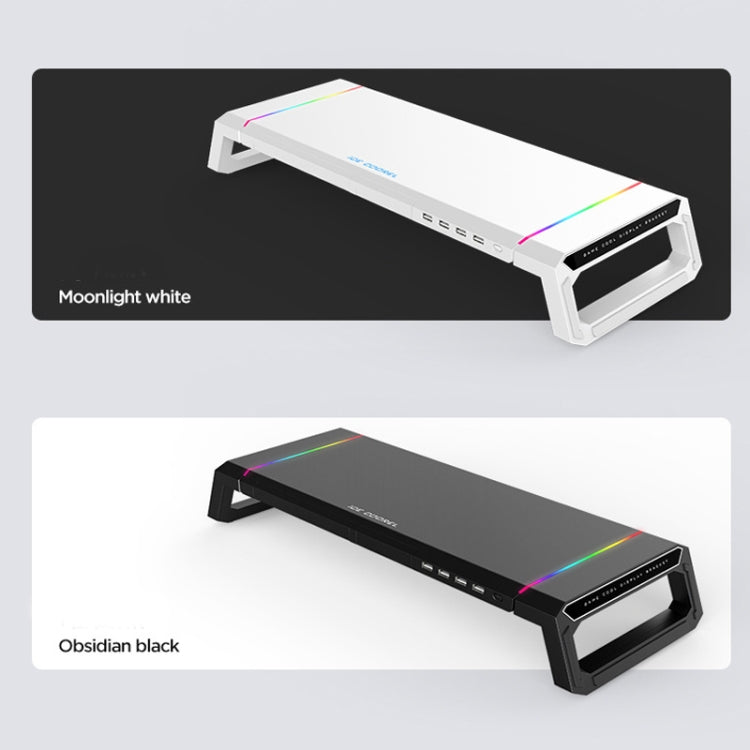 ICE COOREL T1 Monitor Increased Rack Foldable Laptop Stand With RGB Lighting & 4xUSB2.0 Expansion Interface(Obsidian Black) - free shipping - PMC TechLife - Order now!