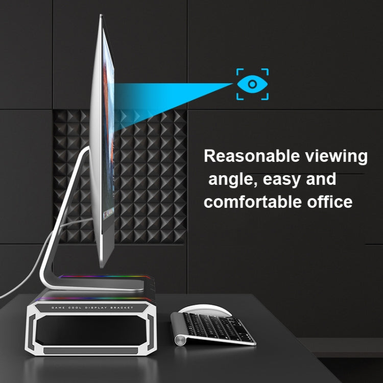 ICE COOREL T1 Monitor Increased Rack Foldable Laptop Stand With RGB Lighting & 4xUSB2.0 Expansion Interface(Obsidian Black) - free shipping - PMC TechLife - Order now!