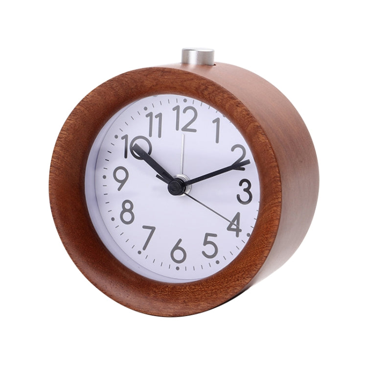 Solid Wood Silent Snooze Alarm Clock with Pointer(Round Dark) - free shipping - PMC TechLife - Order now!