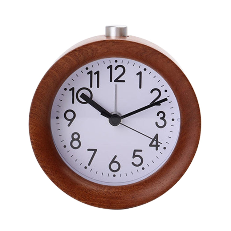 Solid Wood Silent Snooze Alarm Clock with Pointer(Round Dark) - free shipping - PMC TechLife - Order now!