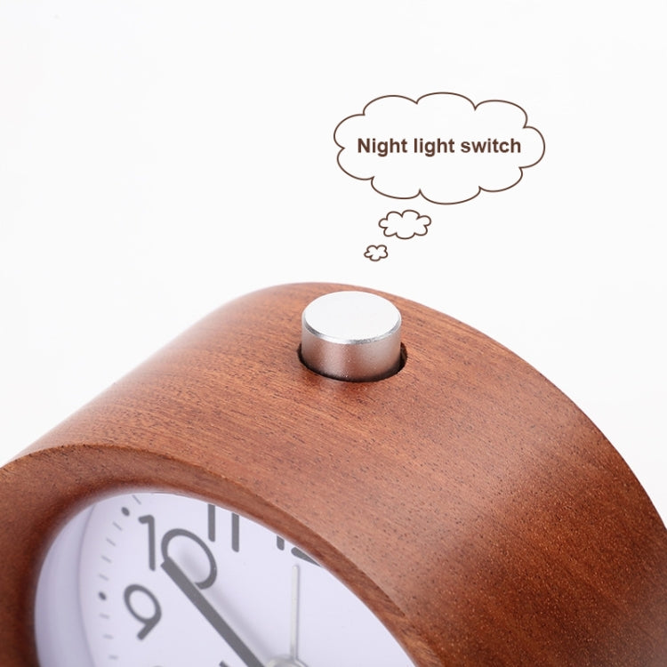 Solid Wood Silent Snooze Alarm Clock with Pointer(Round Dark) - free shipping - PMC TechLife - Order now!