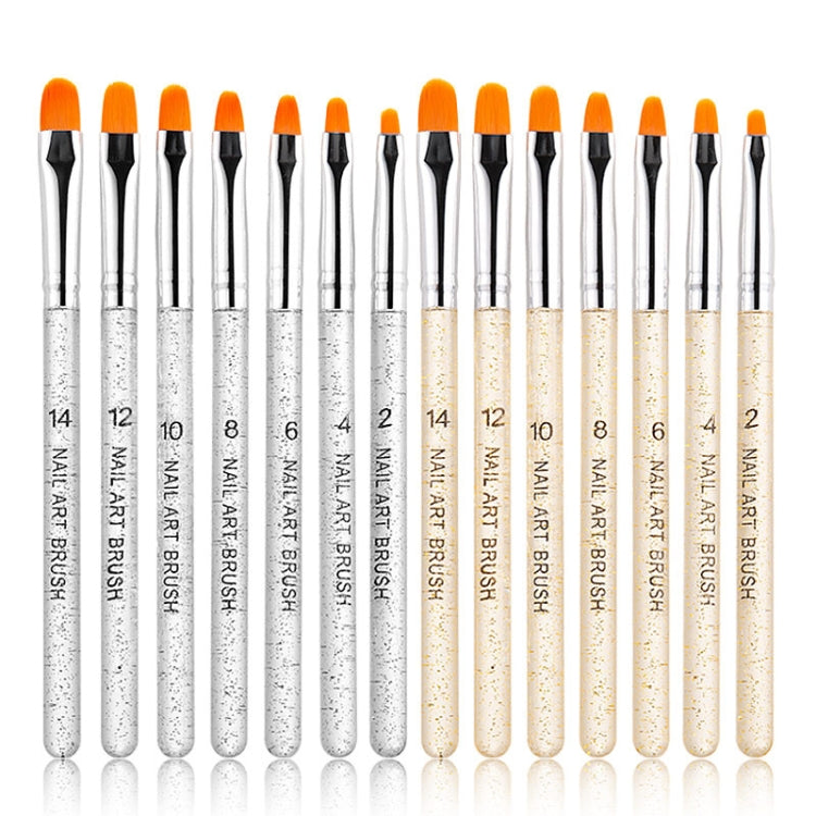 2 Sets 7 In 1 Phototherapy Pen Round Head Line Pen Transparent Rod Painted Pen Drawing Pen Nail Art Brush Tool(Gold Power) - free shipping - PMC TechLife - Order now!