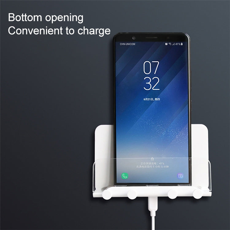 Free Punching Wall Phone Holder Wall-Mounted Charging Base Bracket(White) - free shipping - PMC TechLife - Order now!