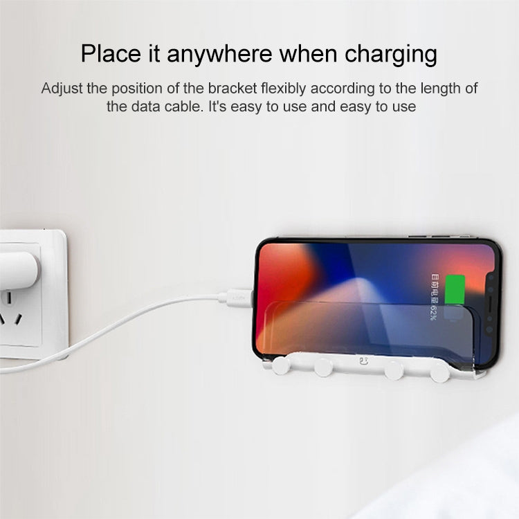 Free Punching Wall Phone Holder Wall-Mounted Charging Base Bracket(White) - free shipping - PMC TechLife - Order now!