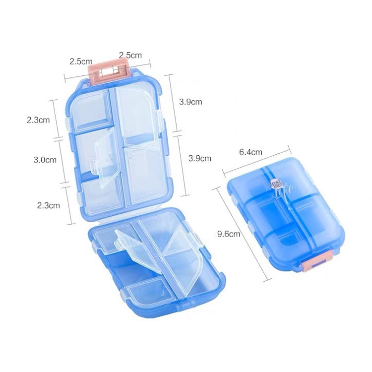 Mizi Small Pill Box Portable Dispensing Medicines Boxes, Colour: 10 Grid (Gray) - free shipping - PMC TechLife - Order now!