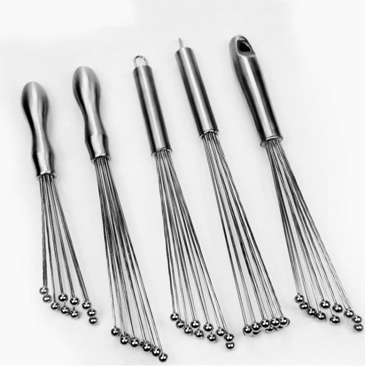 2 PCS Manual Whisk Stainless Steel Glass Bead Egg Whisk Kitchen Household Hand-Held Baking Tools Type A 12 Inch - Stirrer & Squeezer by PMC TechLife | Online Shopping South Africa | PMC TechLife