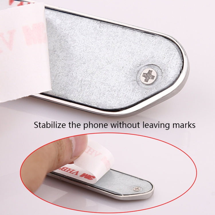 F601 4 PCS One Word Long Magnet Car Bracket Car Navigation Lazy Magnetic Metal Bracket(Rounded Silver) - Car Holders by PMC TechLife | Online Shopping South Africa | PMC TechLife