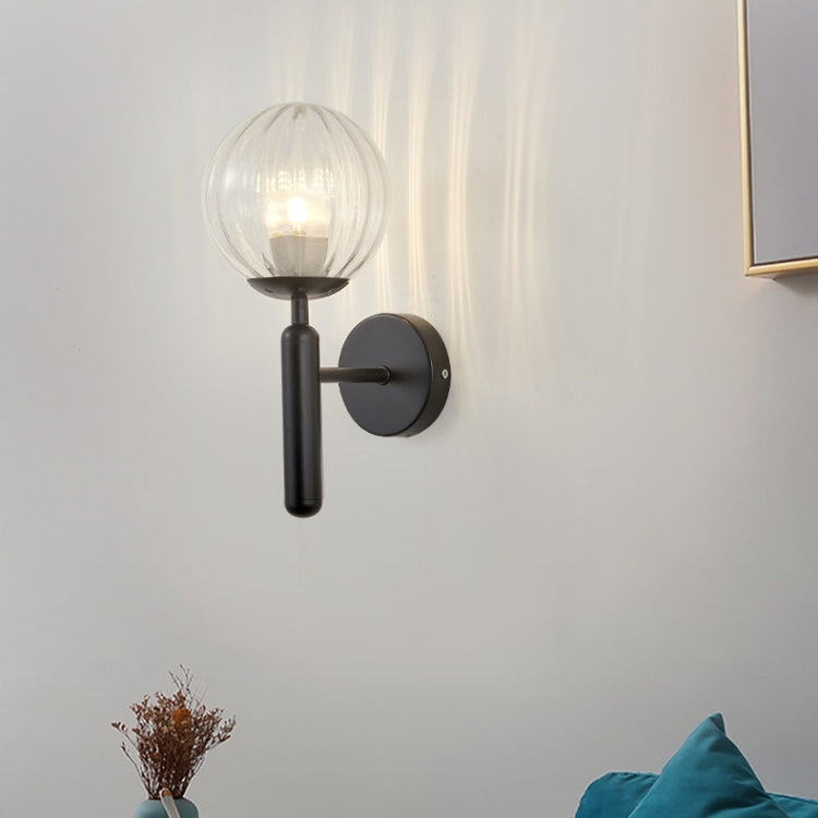 6102 Round Glass LED Wall Light Hotel Bedroom Bedside Living Room, Power source: 5W White Light(Copper Color Cream White Lampshade) -  by PMC TechLife | Online Shopping South Africa | PMC TechLife