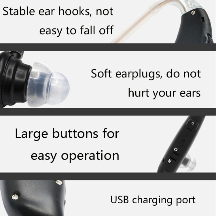 GM-105 Elderly Hearing Aid Sound Amplifier Intelligent Noise Reduction Sound Collector, Style: EU Plug(Fantasy Black) - Hearing Aids by PMC TechLife | Online Shopping South Africa | PMC TechLife
