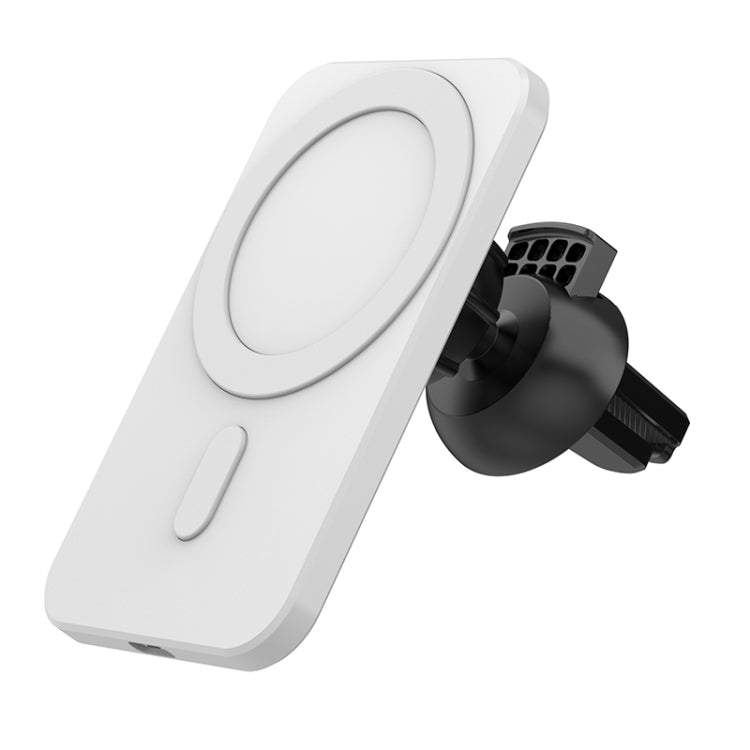 N16 10W Car Air Outlet + Suction Cup Magsafe Magnetic Phone Universal Wireless Charger Holder(White) - Wireless Charger Holders by PMC TechLife | Online Shopping South Africa | PMC TechLife