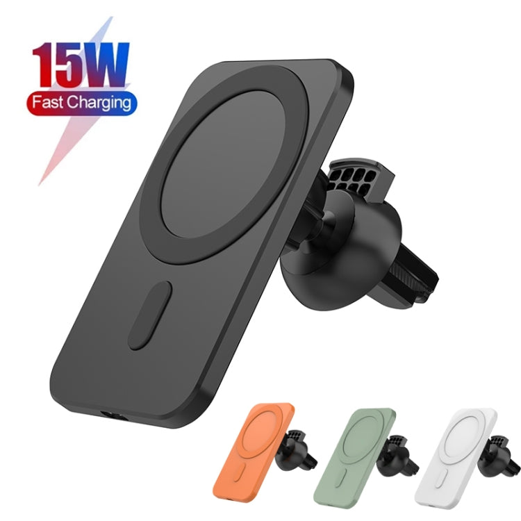 N16 10W Car Air Outlet + Suction Cup Magsafe Magnetic Phone Universal Wireless Charger Mobile Holder(Orange) - Wireless Charger Holders by PMC TechLife | Online Shopping South Africa | PMC TechLife