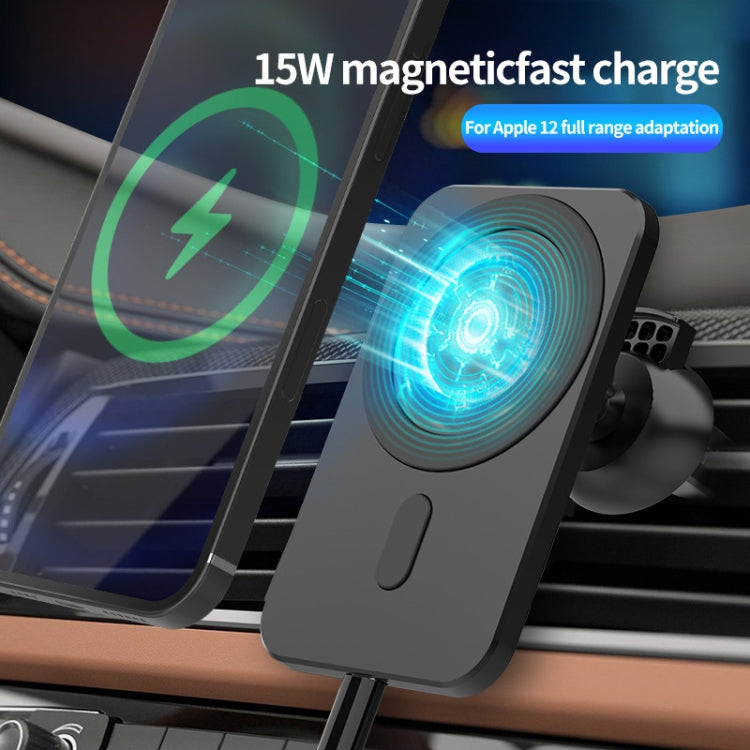 N16 10W Car Air Outlet + Suction Cup Magsafe Magnetic Phone Universal Wireless Charger Holder(Green) - Wireless Charger Holders by PMC TechLife | Online Shopping South Africa | PMC TechLife