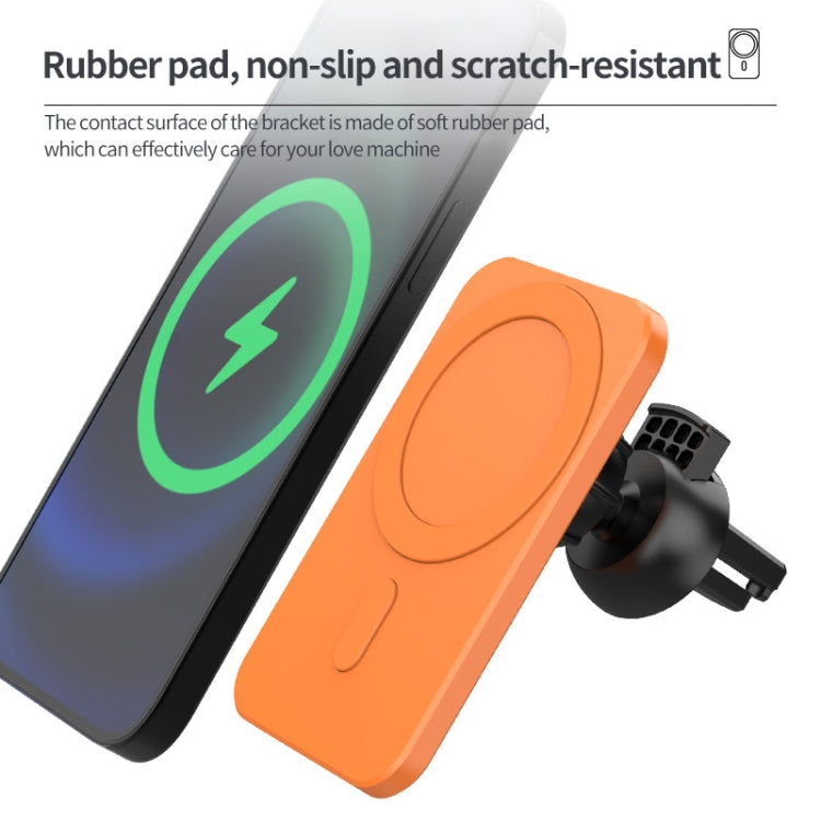 N16 10W Car Air Outlet + Suction Cup Magsafe Magnetic Phone Universal Wireless Charger Holder(Green) - Wireless Charger Holders by PMC TechLife | Online Shopping South Africa | PMC TechLife