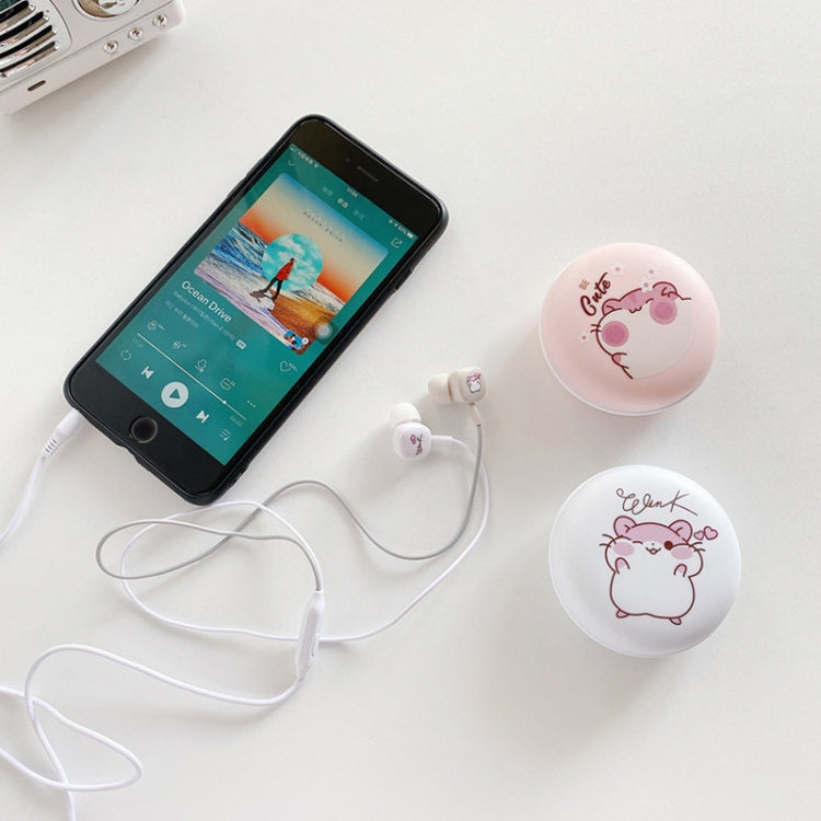 2 Pairs Heavy Bass Wired Headset Mobile Phone Universal Headset with Storage Box & Microphone(Pink Rat + Storage Box) - In Ear Wired Earphone by PMC TechLife | Online Shopping South Africa | PMC TechLife