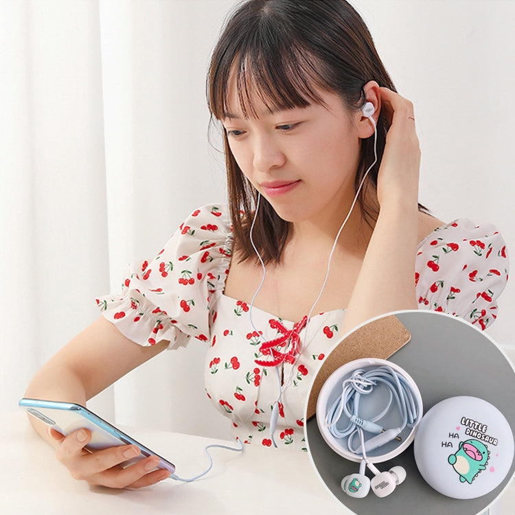 2 Pairs Cartoon Pattern Heavy Bass In-Ear Headphones Universal Wired Headphones with Microphone(White) - In Ear Wired Earphone by PMC TechLife | Online Shopping South Africa | PMC TechLife