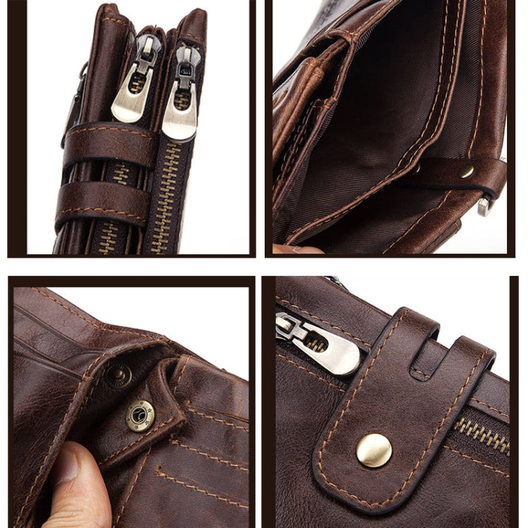 RFID Anti-Theft Swipe Wallet Tri-Fold Multi-Card Slot Crazy Horse Leather Men Leather Wallet(Black) - Antimagnetic RFID Package by PMC TechLife | Online Shopping South Africa | PMC TechLife | Buy Now Pay Later Mobicred