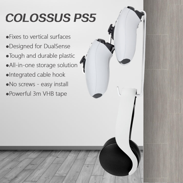 Gamepad & Headphone Three-In-One Wall Mounted Hanger For PS5 / PS4 - Holder by PMC TechLife | Online Shopping South Africa | PMC TechLife | Buy Now Pay Later Mobicred