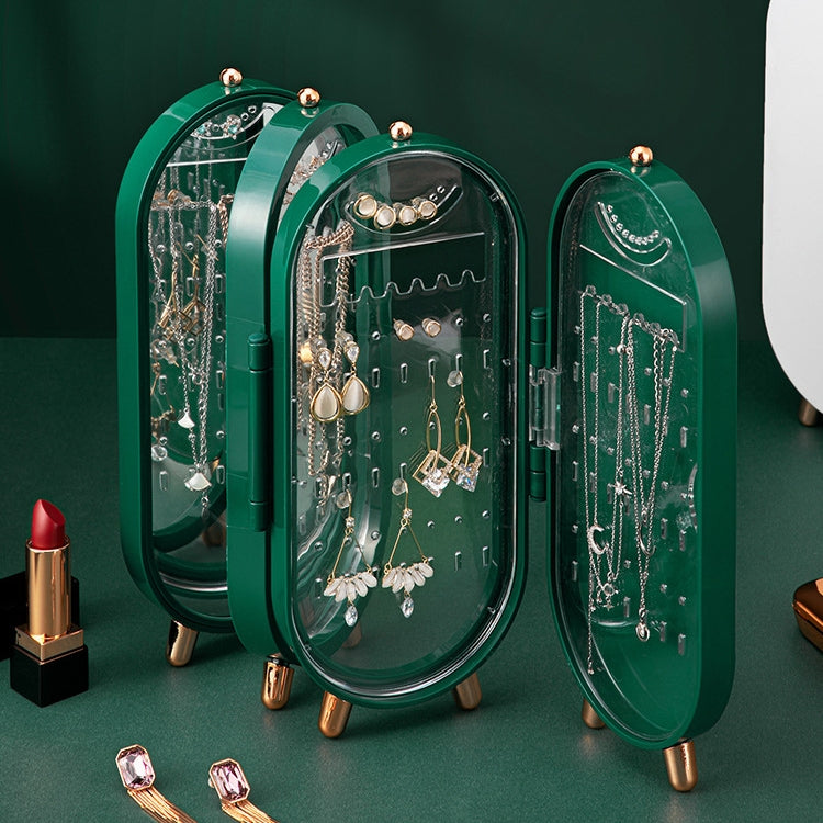 Jewelry Storage Box Earrings Necklace Bracelet Jewelry Box Household Multi-Function Fold Portable Jewelry Display Stand(Green) - free shipping - PMC TechLife - Order now!