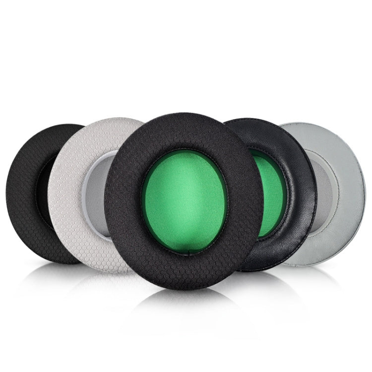 2 PCS Headset Sponge Case For Razer BlackShark V2/V2X/V2SE, Colour: Ellipse Lambskin(Black Paper Green Net) - Earmuff & Pad by PMC TechLife | Online Shopping South Africa | PMC TechLife
