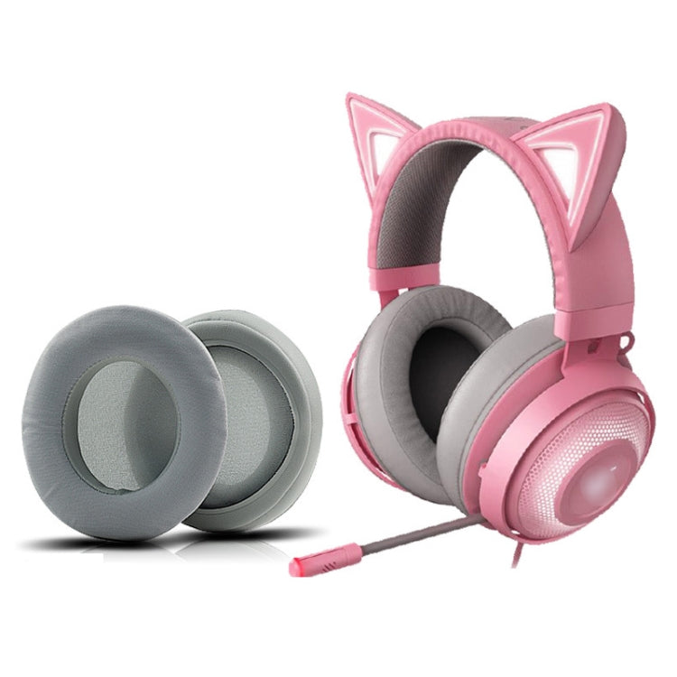 2 PCS Ice Feeling Gel Earmuffs Sponge Sleeve Earmuffs Are Suitable for Razer Meng Cat Pink Crystal Edition Beihai Giant Monster V2 RGB Symphony Headphones(Gray) - Earmuff & Pad by PMC TechLife | Online Shopping South Africa | PMC TechLife