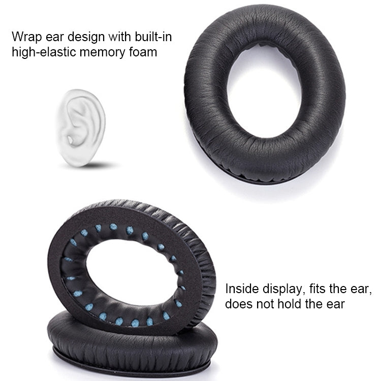 2 PCS Headset Sponge Cover For BOSE QC15 / QC3 / QC2 / QC25 / AE2 / AE2i(Black + Black) - Earmuff & Pad by PMC TechLife | Online Shopping South Africa | PMC TechLife