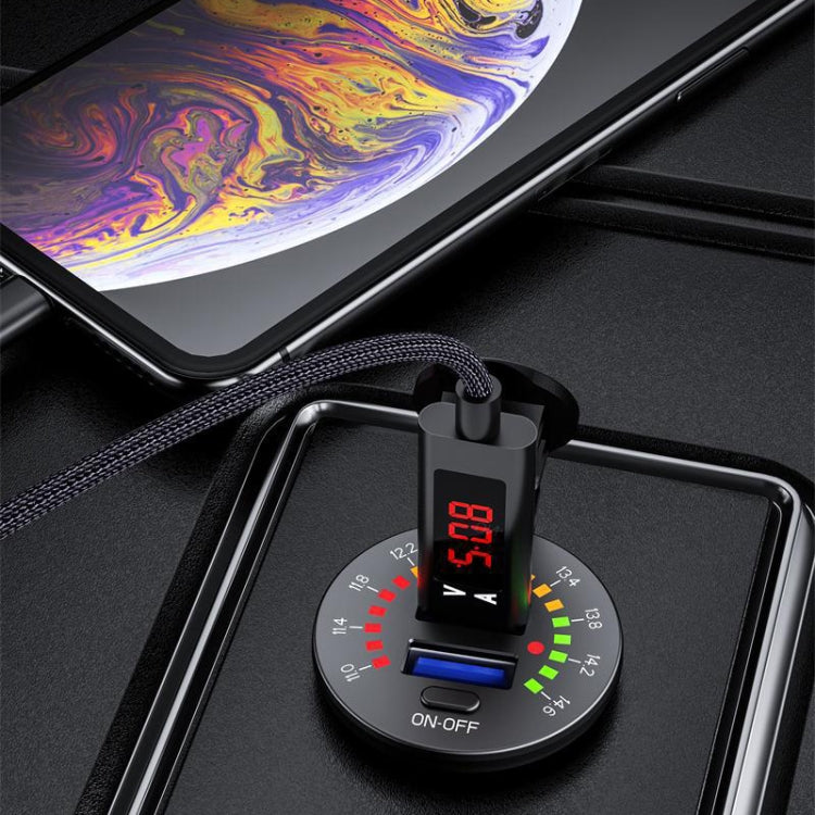Car Motorcycle Ship Modified With Colorful Screen Display USB Dual QC3.0 Fast Charge Car Charger, Model: P20-C With Terminal - DIY Modified Charger by PMC TechLife | Online Shopping South Africa | PMC TechLife