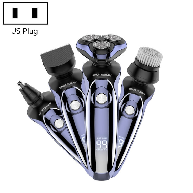 Sportsman SM-530 Electric Men Shaving Knife Multi-Function Base Charging Digital Water Washing Razor, Specification: US Plug(Purple) - free shipping - PMC TechLife - Order now!