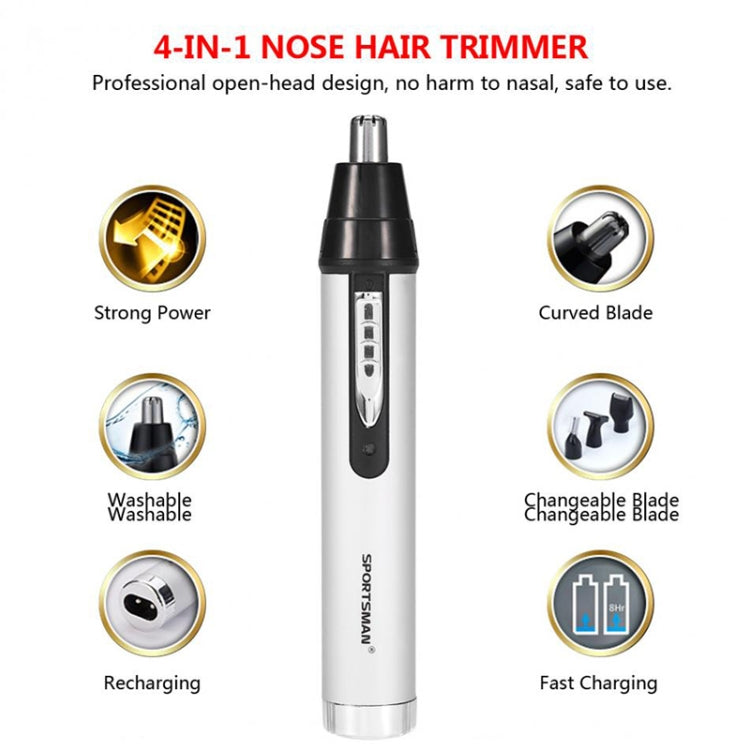 SPORTSMAN SM-418 Electric Mini Shaving Eyebrows Hair Nose Hair Trimmer USB(White) - free shipping - PMC TechLife - Order now!
