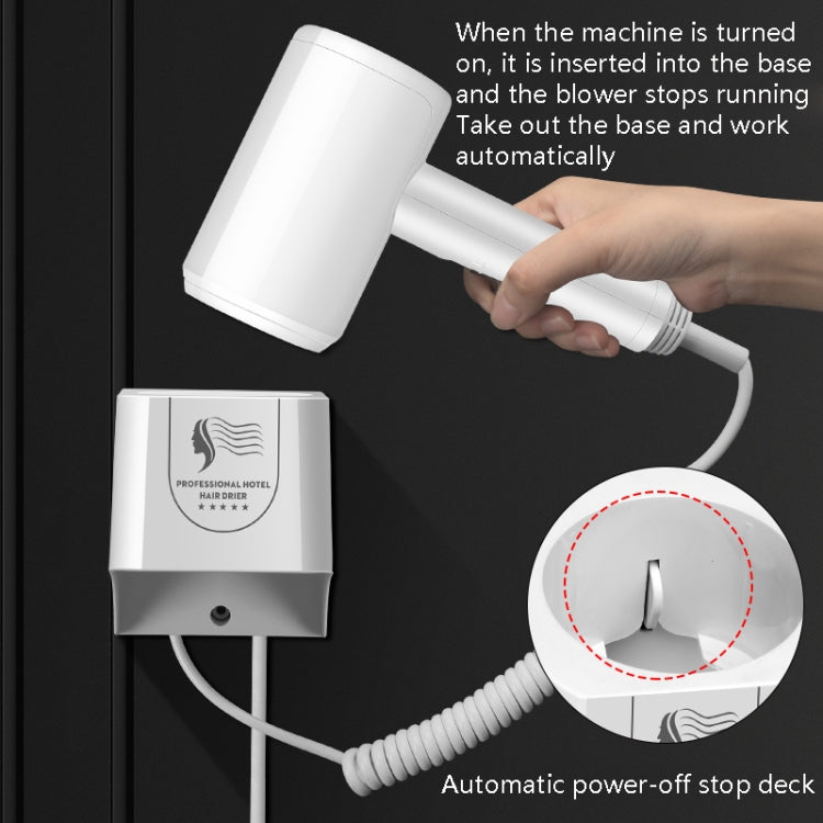 Hotel Hair Dryer Wall Mount High Power Hair Dryer Household Hair Cylinder Dryer, CN Plug(Hotel Hairdryer White) - Hair Dryers & Accessories by PMC TechLife | Online Shopping South Africa | PMC TechLife