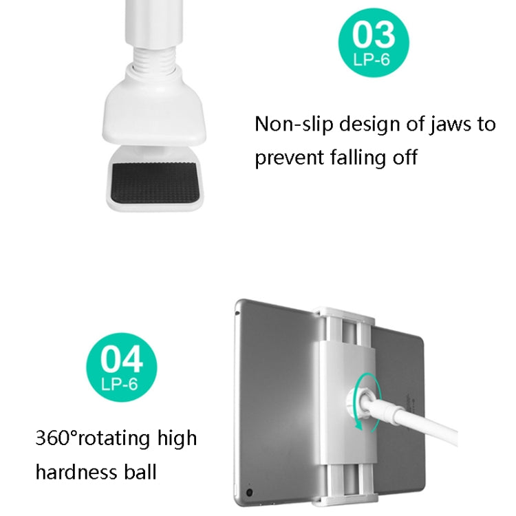 LP-6 Tablet Mobile Phone Lazy Bracket Detachable Bed Bracket, Style: Three-stage (Silver) - Lazy Bracket by PMC TechLife | Online Shopping South Africa | PMC TechLife