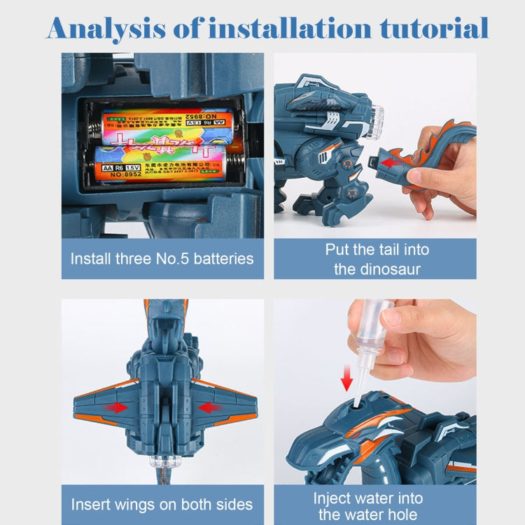 Electric Mechanical Dinosaur Toy Simulation Animal Toy Multifunctional Sound And Light Toy, Style: Spray-Blue - free shipping - PMC TechLife - Order now!