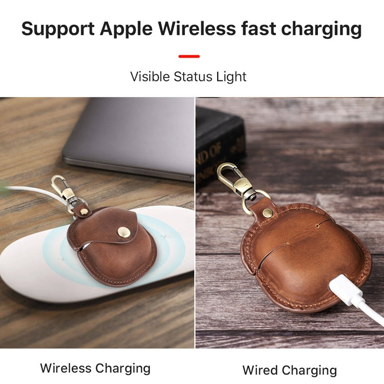 CONTACTS FAMILY CF1119 Pro For Galaxy Buds Pro Crazy Horse Texture Clamshell Earphone Protective Leather Case with Hook(Red Wine) - free shipping - PMC TechLife - Order now!