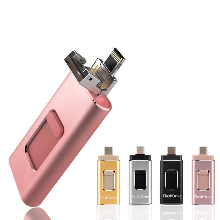 64GB SH02 USB 3.0 + 8 Pin + Mirco USB + Type-C 4 In 1 Mobile Computer U-Disk With OTG Function(Silver) - free shipping - PMC TechLife - Order now!