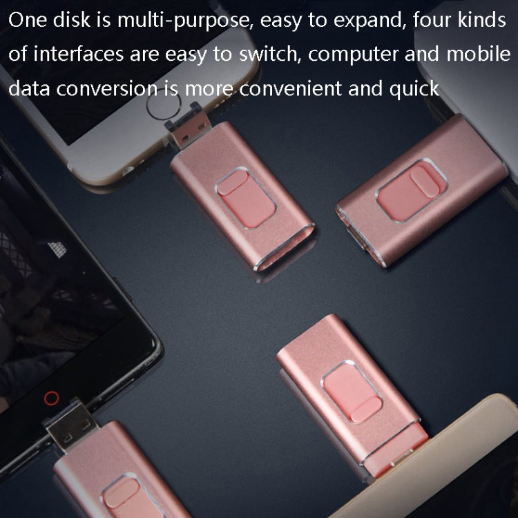 64GB SH02 USB 3.0 + 8 Pin + Mirco USB + Type-C 4 In 1 Mobile Computer U-Disk With OTG Function(Silver) - free shipping - PMC TechLife - Order now!