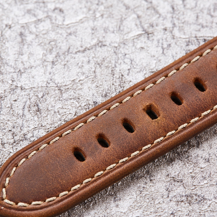 Quick Release Watch Band Crazy Horse Leather Retro Watch Band For Samsung Huawei,Size: 20mm  (Dark Brown Black Buckle) - Watch Bands by PMC TechLife | Online Shopping South Africa | PMC TechLife | Buy Now Pay Later Mobicred