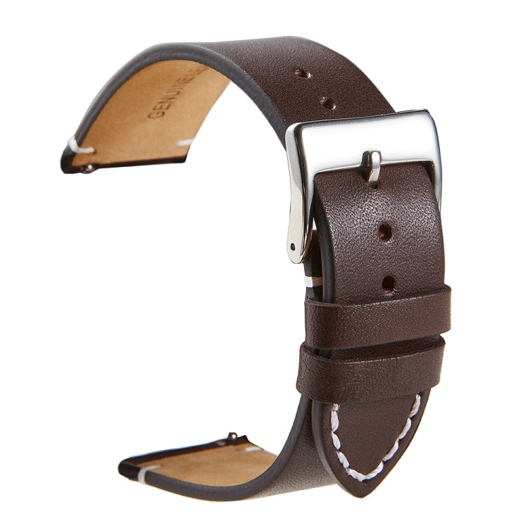 First Layer Retro Cowhide Frosted Leather Quick Release Universal Watch Band, Size��� 18mm(Deep Brown) - 18mm Bands by PMC TechLife | Online Shopping South Africa | PMC TechLife | Buy Now Pay Later Mobicred