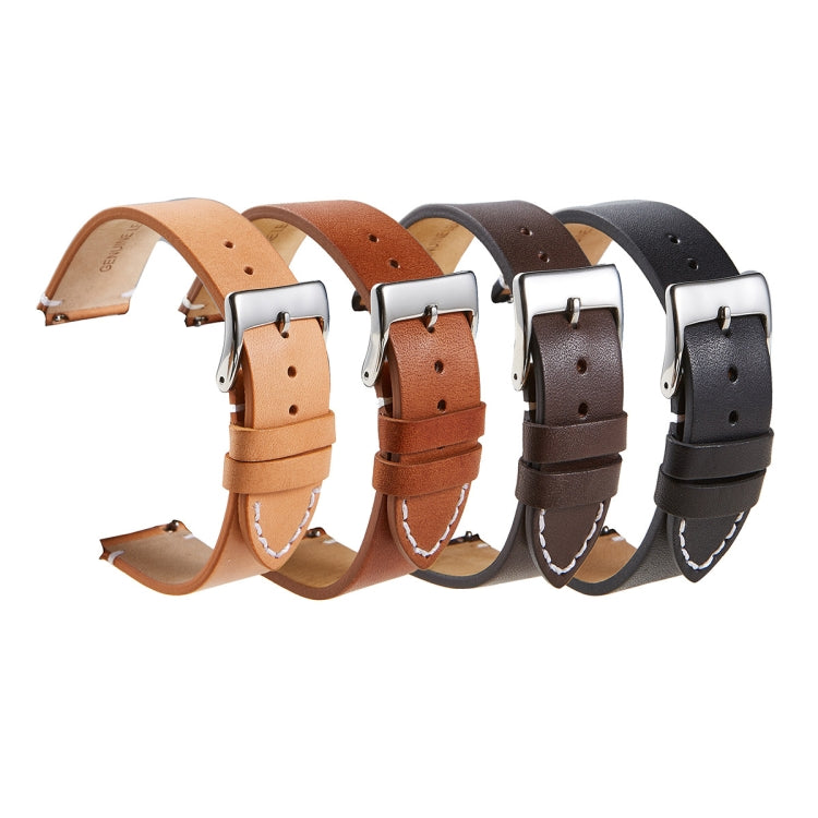 First Layer Retro Cowhide Frosted Leather Quick Release Universal Watch Band, Size��� 18mm(Black) - 18mm Bands by PMC TechLife | Online Shopping South Africa | PMC TechLife | Buy Now Pay Later Mobicred