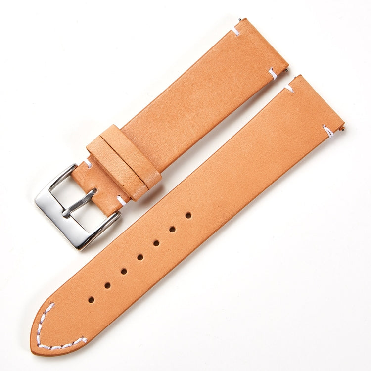 First Layer Retro Cowhide Frosted Leather Quick Release Universal Watch Band, Size��� 18mm(Khaki) - 18mm Bands by PMC TechLife | Online Shopping South Africa | PMC TechLife | Buy Now Pay Later Mobicred