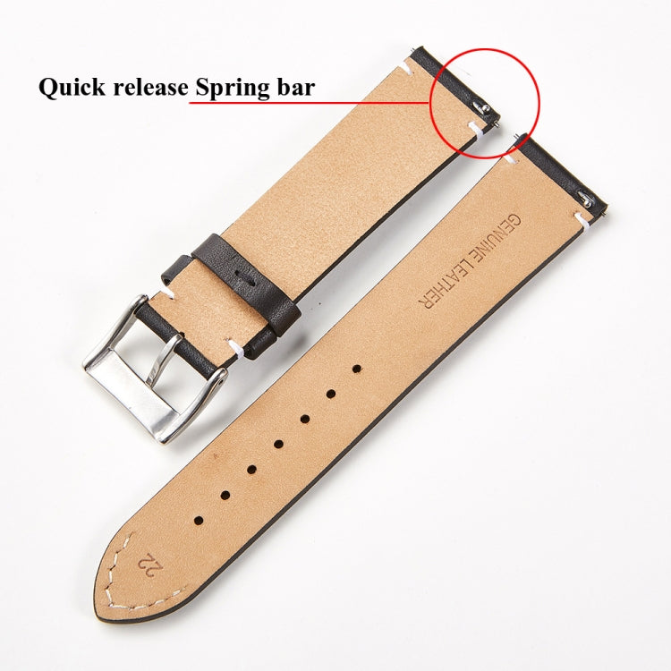First Layer Retro Cowhide Frosted Leather Quick Release Universal Watch Band, Size��� 18mm(Deep Brown) - 18mm Bands by PMC TechLife | Online Shopping South Africa | PMC TechLife | Buy Now Pay Later Mobicred