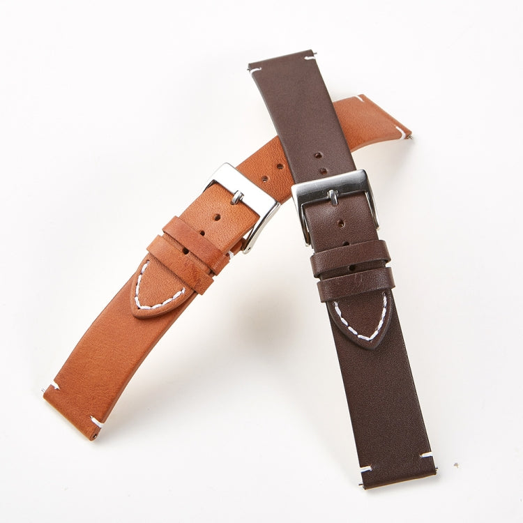 First Layer Retro Cowhide Frosted Leather Quick Release Universal Watch Band, Size��� 18mm(Deep Brown) - 18mm Bands by PMC TechLife | Online Shopping South Africa | PMC TechLife | Buy Now Pay Later Mobicred