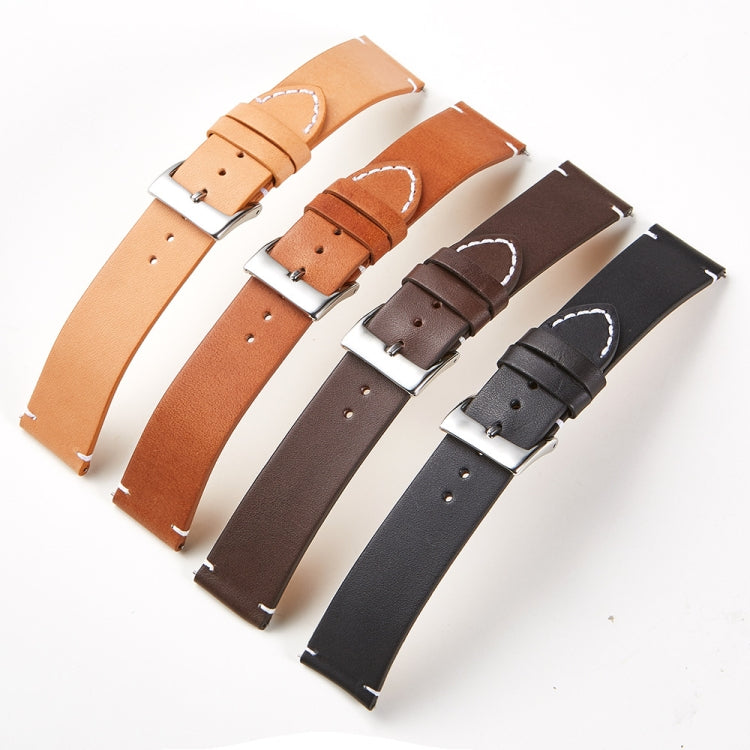 First Layer Retro Cowhide Frosted Leather Quick Release Universal Watch Band, Size��� 18mm(Deep Brown) - 18mm Bands by PMC TechLife | Online Shopping South Africa | PMC TechLife | Buy Now Pay Later Mobicred