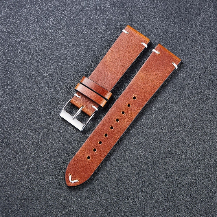 HB001 Color-Changing Retro Oil Wax Leather Universal Watch Band, Size: 18mm(Light Brown) - 18mm Bands by PMC TechLife | Online Shopping South Africa | PMC TechLife | Buy Now Pay Later Mobicred