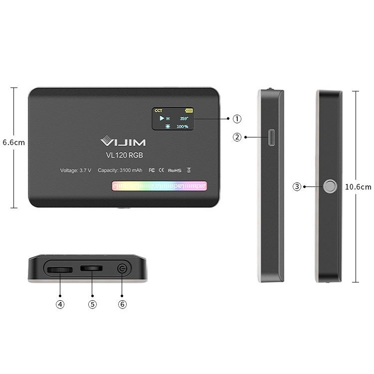 Ulanzi VL120 RGB Full Color RGB SLR Camera Photography Live Photo Video Small Light - free shipping - PMC TechLife - Order now!