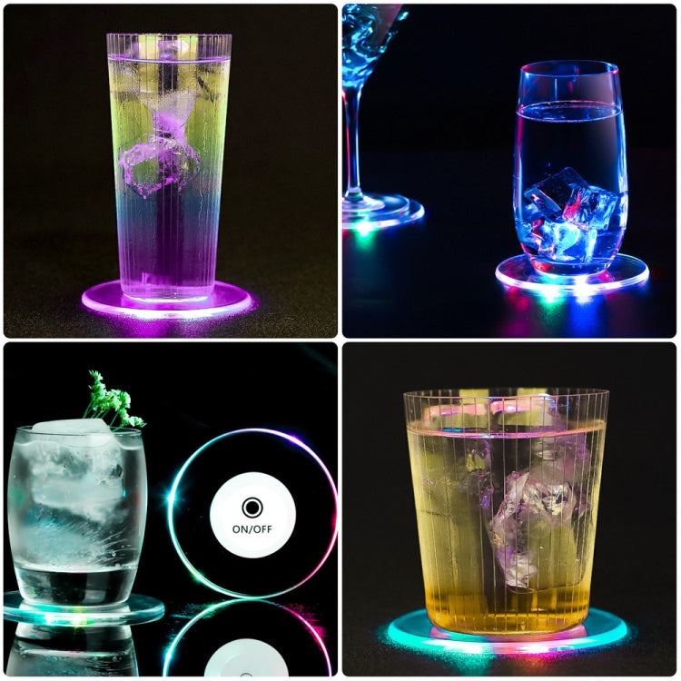 LED Flashing Coaster Bar KTV Cocktail Base Light Luminous Coaster(Upgrade Anti-slip Round Color Light) - Insulation by PMC TechLife | Online Shopping South Africa | PMC TechLife | Buy Now Pay Later Mobicred