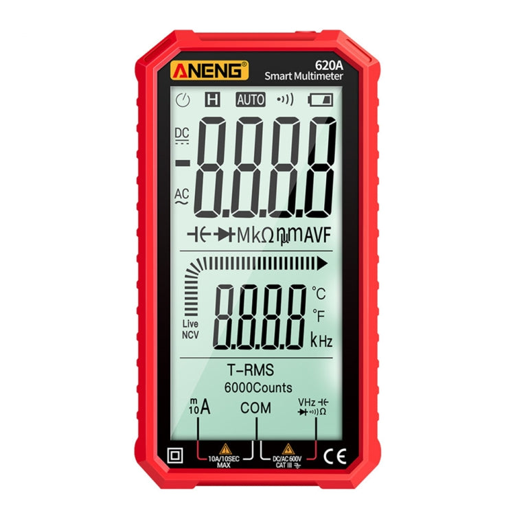 ANENG 620A Full Screen Smart Digital Multimeter(Red) - free shipping - PMC TechLife - Order now!