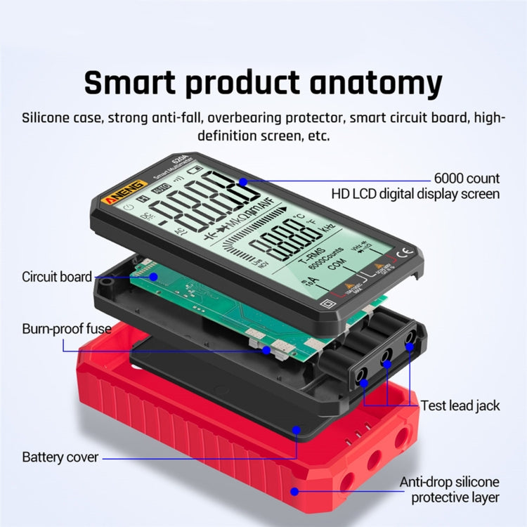 ANENG 620A Full Screen Smart Digital Multimeter(Black) - free shipping - PMC TechLife - Order now!