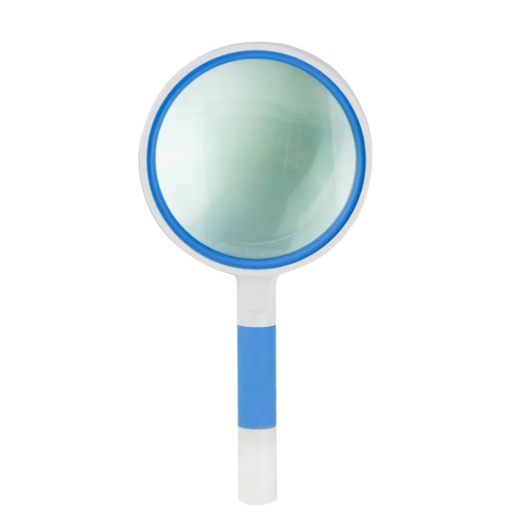 Hand-Held Reading Magnifier Glass Lens Anti-Skid Handle Old Man Reading Repair Identification Magnifying Glass, Specification: 85mm 10 Times (Blue White) - free shipping - PMC TechLife - Order now!
