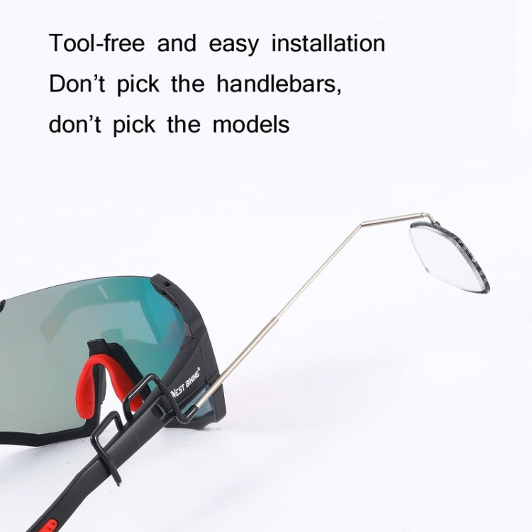 WEST BIKING Bicycle Riding Glasses Mini Rearview Mirror Multi-Angle Adjustable Flat Mirror(Black) - free shipping - PMC TechLife - Order now!