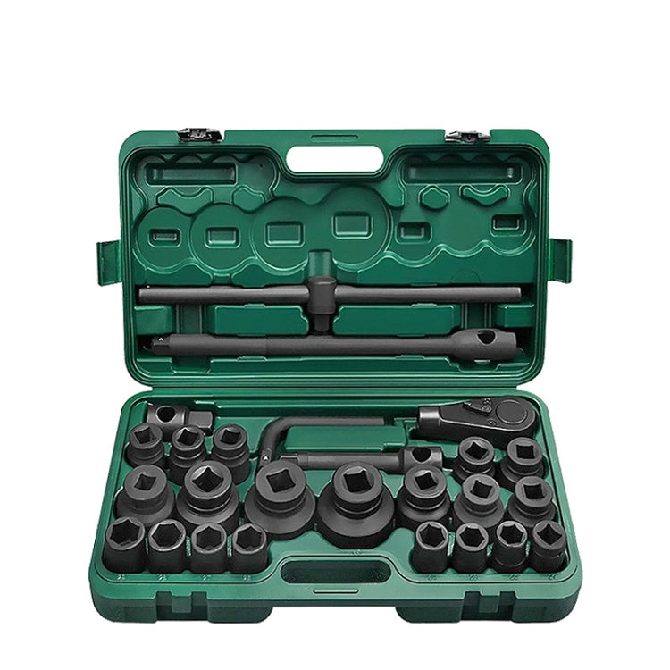26 PCS / Set Hexagonal Heavy-Duty Socket Auto Repair Socket Wrench(Black Hexagonal) - Hand Tool Sets by PMC TechLife | Online Shopping South Africa | PMC TechLife